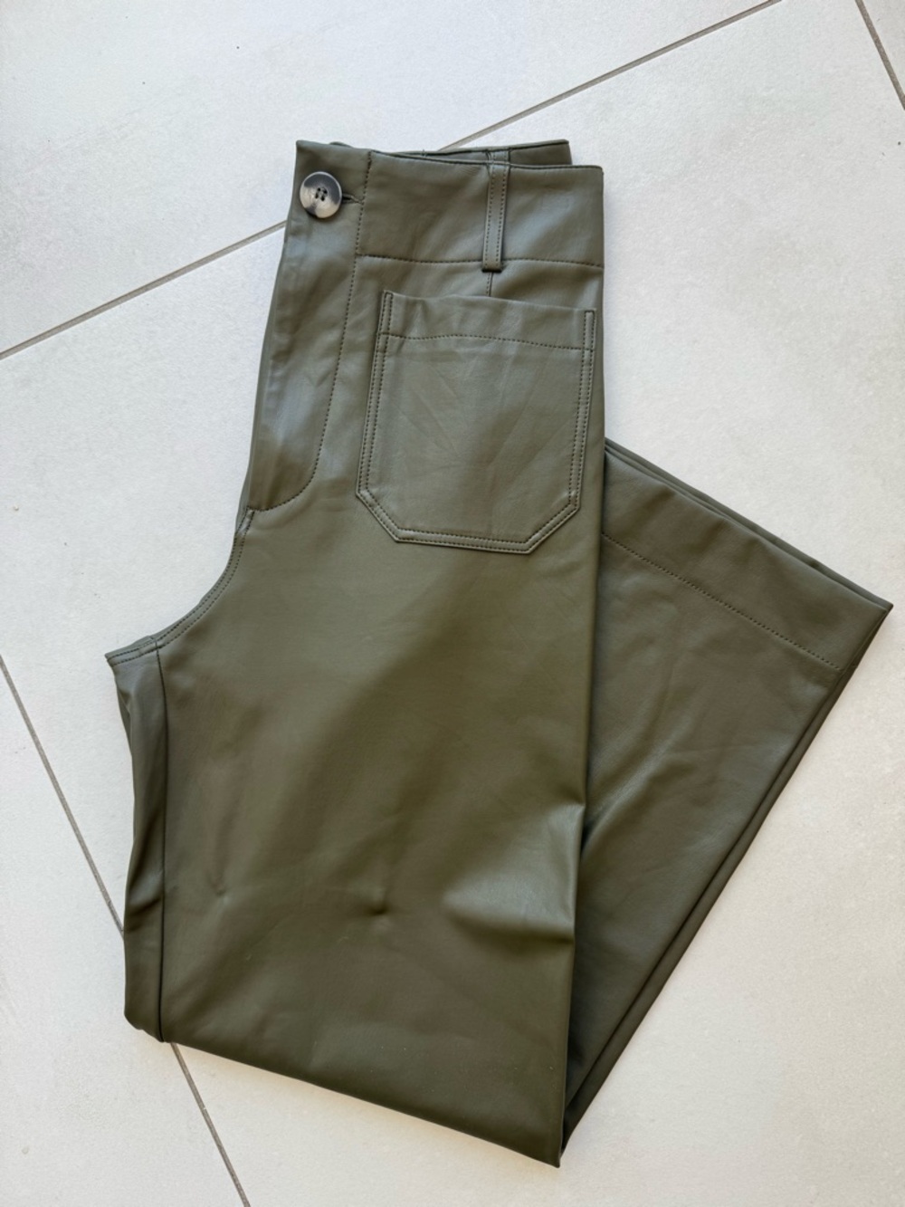 Nwot Maeve olive faux leather colette pants sz 25 - Picture 5 of 8
